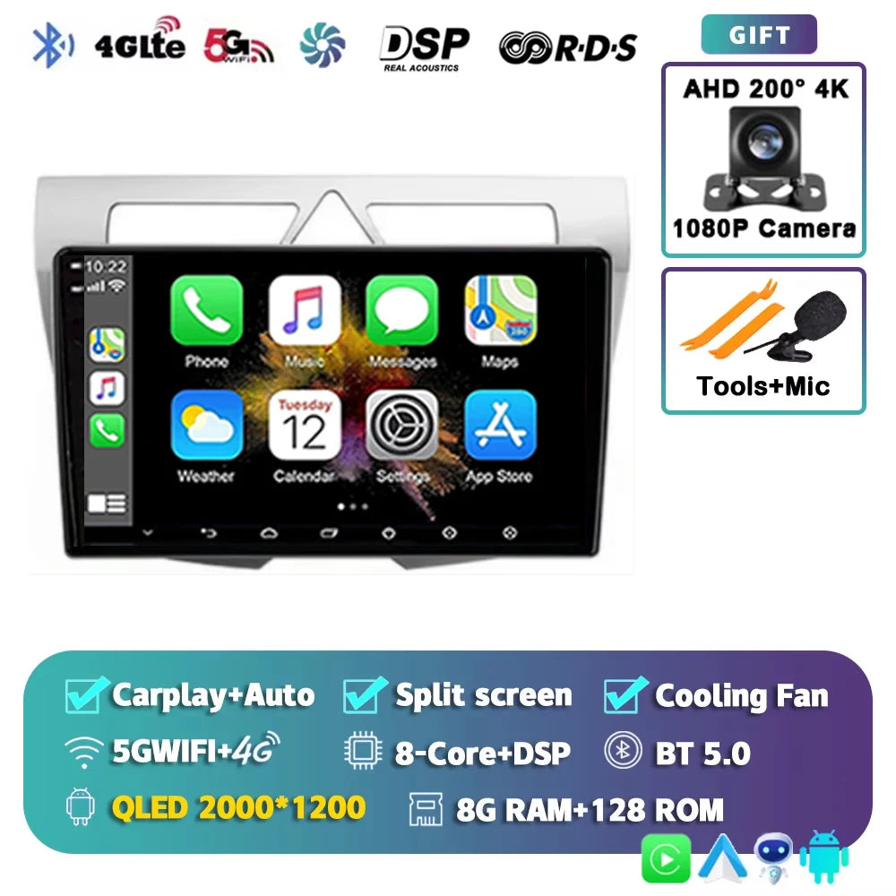 For Kia Morning Picanto 2007 - 2011 2K 12+256 QLED Android 15 CarPlay Car Radio Multimedia Video Player GPS stereo Head Unit