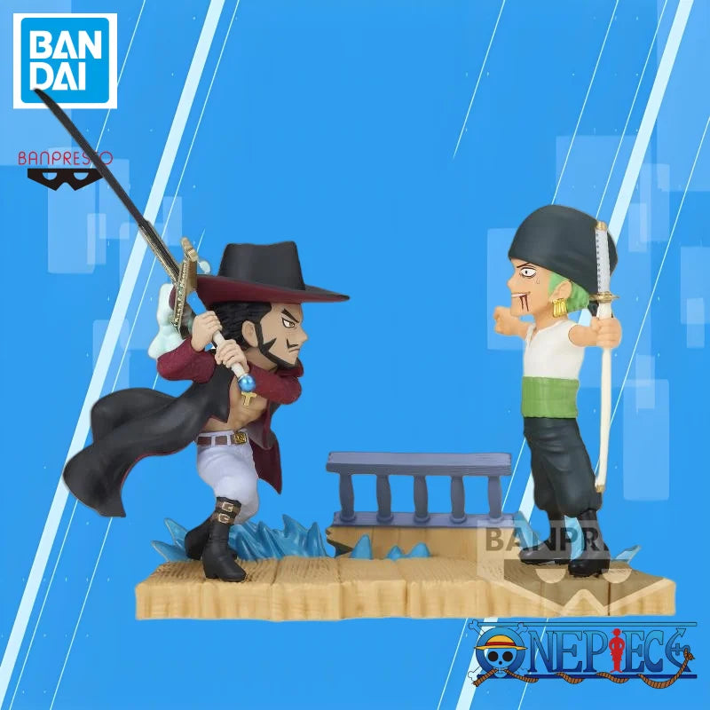 Special OfferBANDAI BANPRESTO ONE PIECE Zoro Mihawk Animation peripherals Mol Garage Kit Ornaments boys favorite gift Collectibl