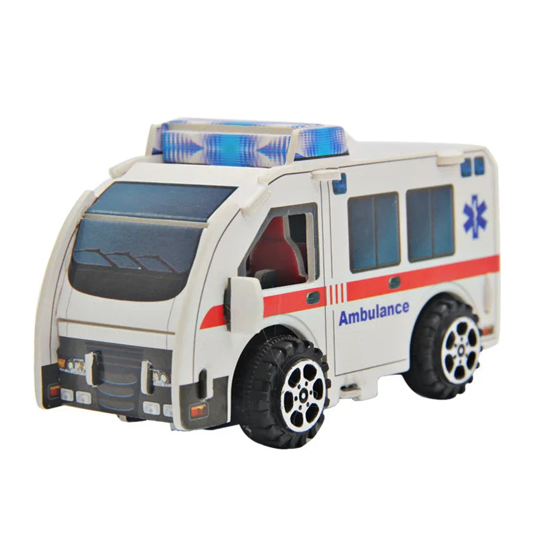 3D Puzzle Engineering Vehicle Paper Handmade DIY Production Brain Puzzle Children's Educational Interactive Games Toys
