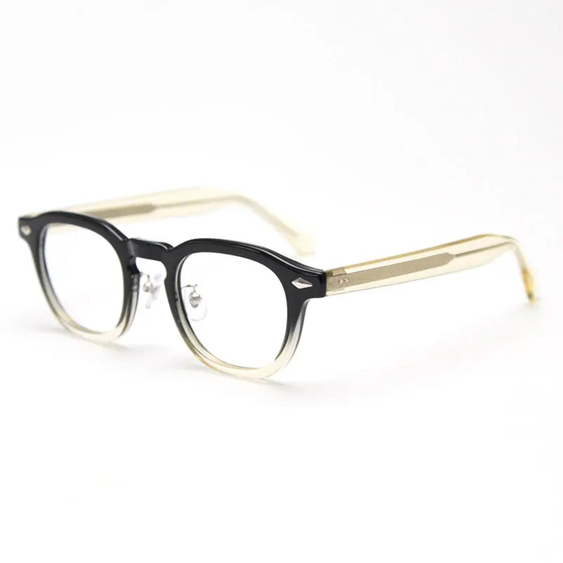 Caterside Retro Oval Eyeglass Transparent Lenses Men High Quality Flat Light  Women Glasses Gift Set Artistic