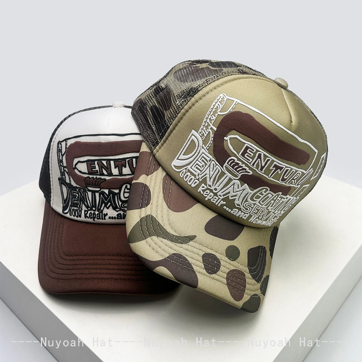 New Unisex American Style 3D Printed Letter Baseball Hats Sunshade Personal Breathable Color Block Trucker Caps Versatile Mesh