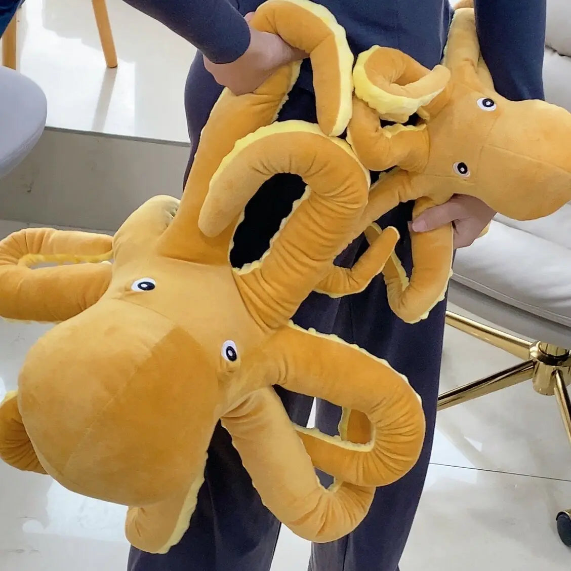 Simulation Yellow Octopus Plush Toy Lifelike Stuffed Animals Plushies Doll Cartoon Soft Pillow for Girls Boys Birthday Gifts