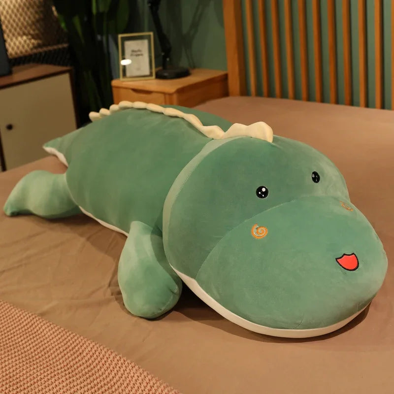New Huggable Big Long Cute Dinosaur Plush Toy Soft Cartoon Animal Crocodile Stuffed Doll Boyfriend Pillow Kid Girl Birthday Gift