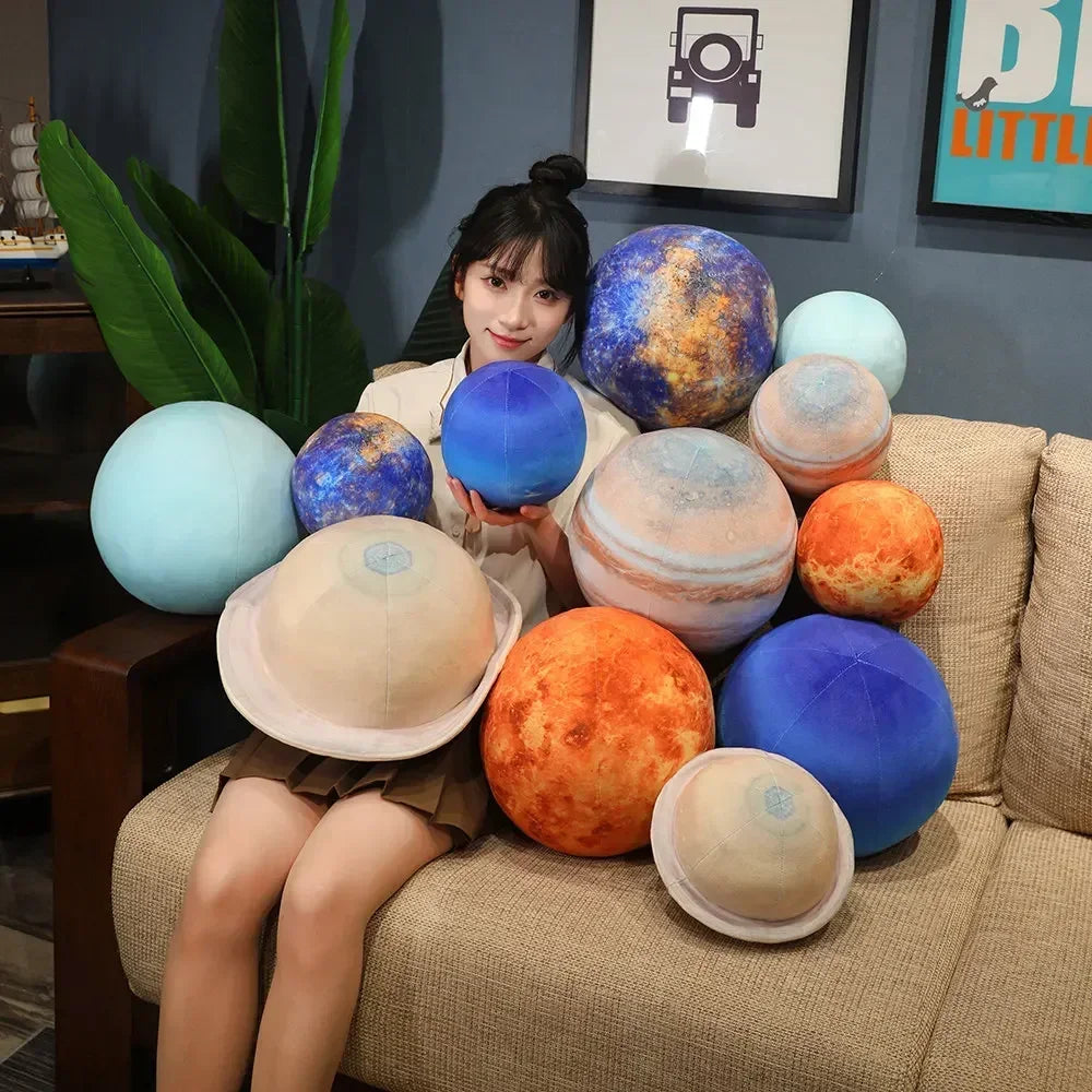 New17cm/27cm Simulation Earth Moon Sun Martian Mercury Sphere Plush Toy Pillow Star Doll Room Decor Birthday Gift For Kids Boys
