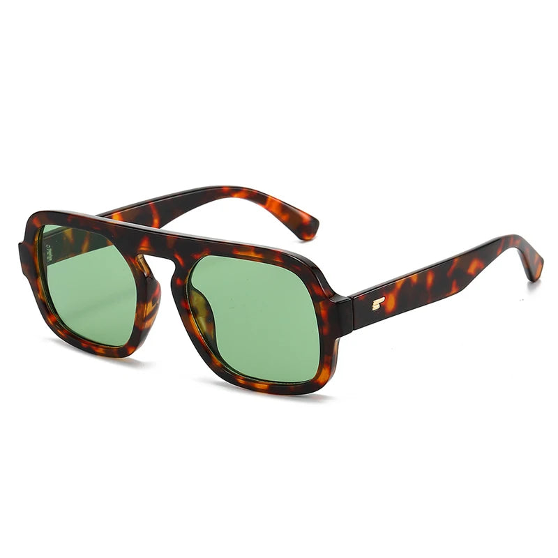 JNPCXI Ins Popular Fashion Square Sunglasses Women Retro Rivets Clear Gradient Shades UV400 Men Trending Sun Glasses
