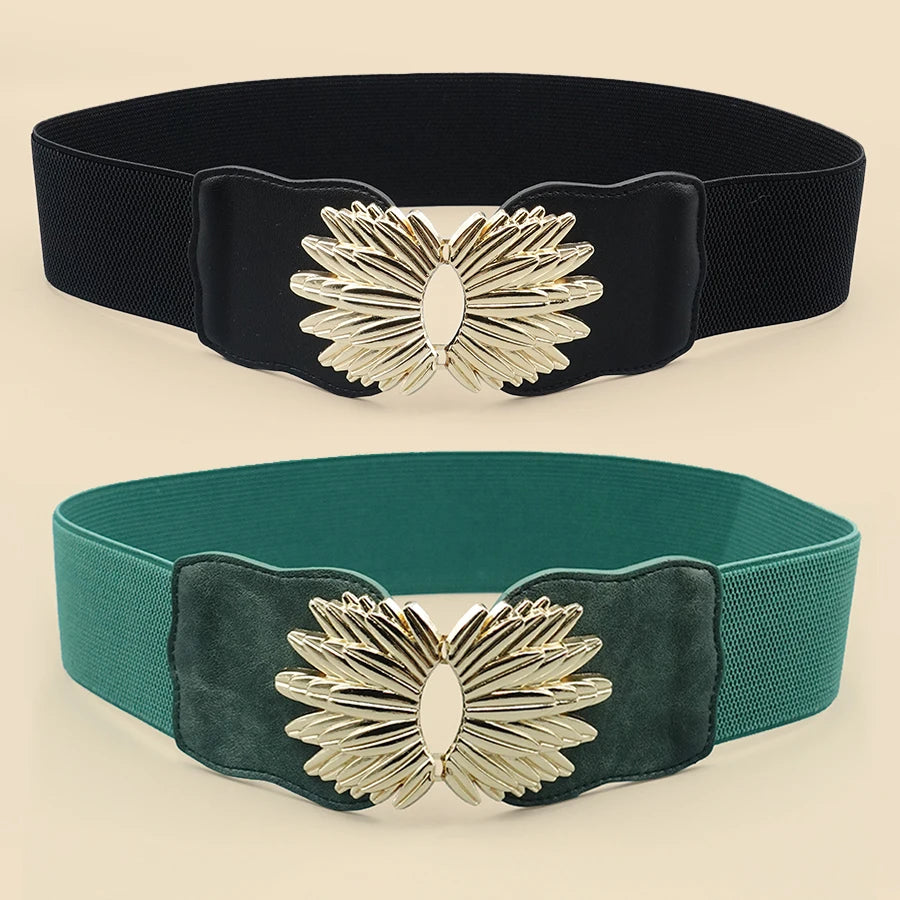 High Elastic Women's Belt Bohemian Elastic Pu Belt Women's Elastic Tight Waist Belt Jeans Dress Elastic Wide Belt