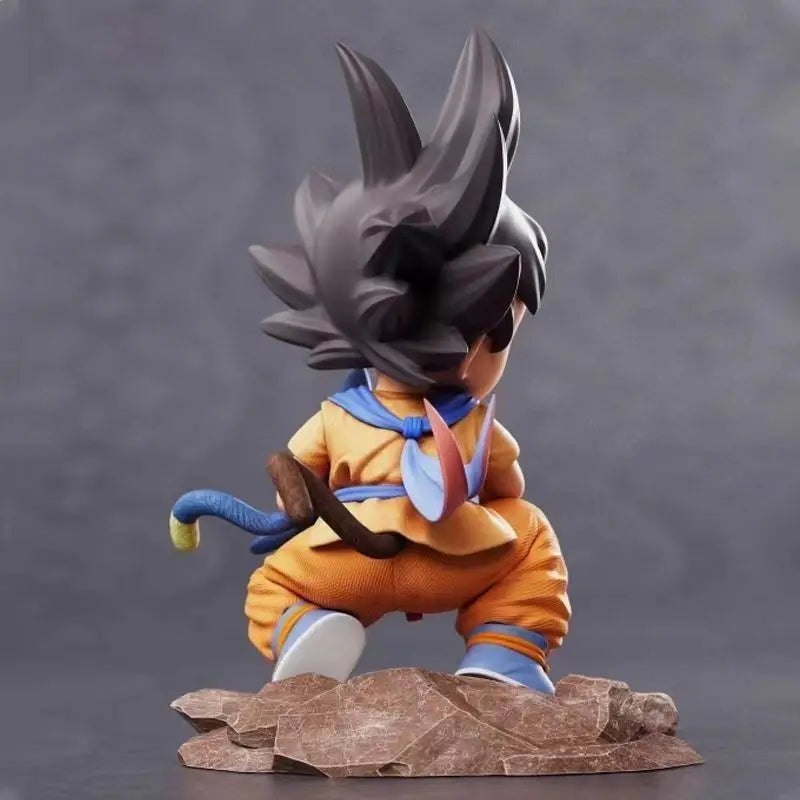 Dragon Ball 15cm Childhood Little Goku Hugs Puer Ya Mu Tea Little Anime Figure
