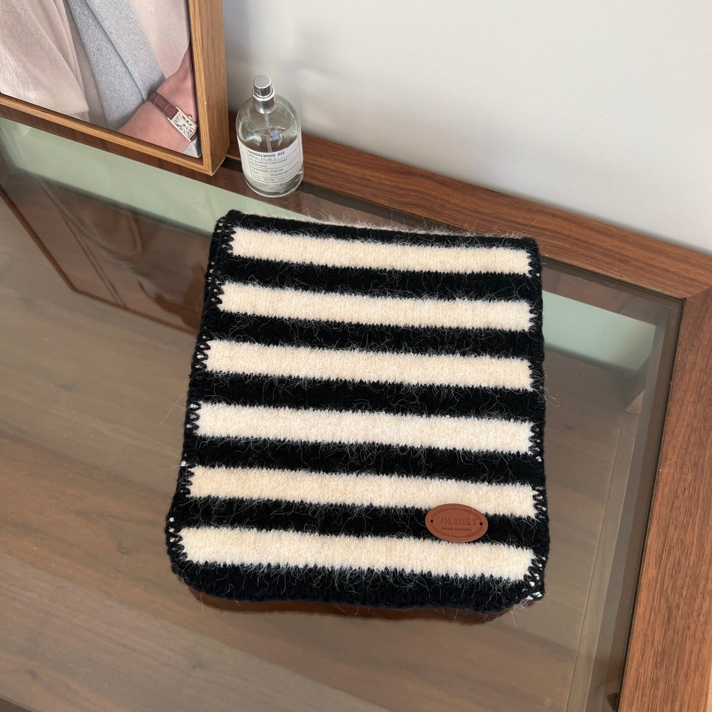 New Striped Scarf For Women Winter Atmosphere Student Thickened Woolen Knitting Neck Protection Cold Resistance Warmth
