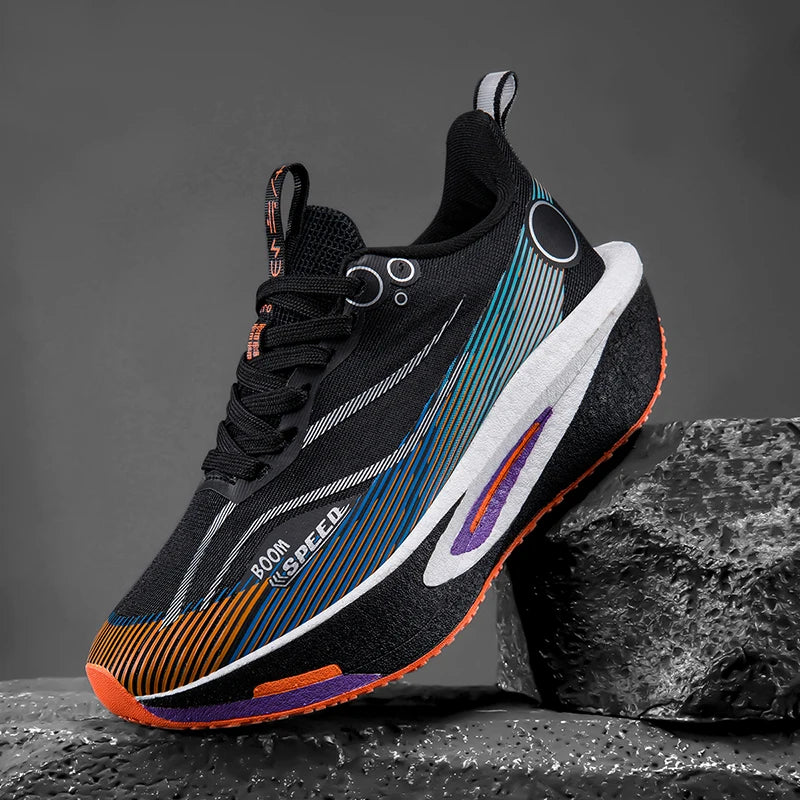 Running Shoes Carbon Board Speciality Marathon Men Sports Reticular Breathable Lightweight Women's Athletic Nonskid Sneakers