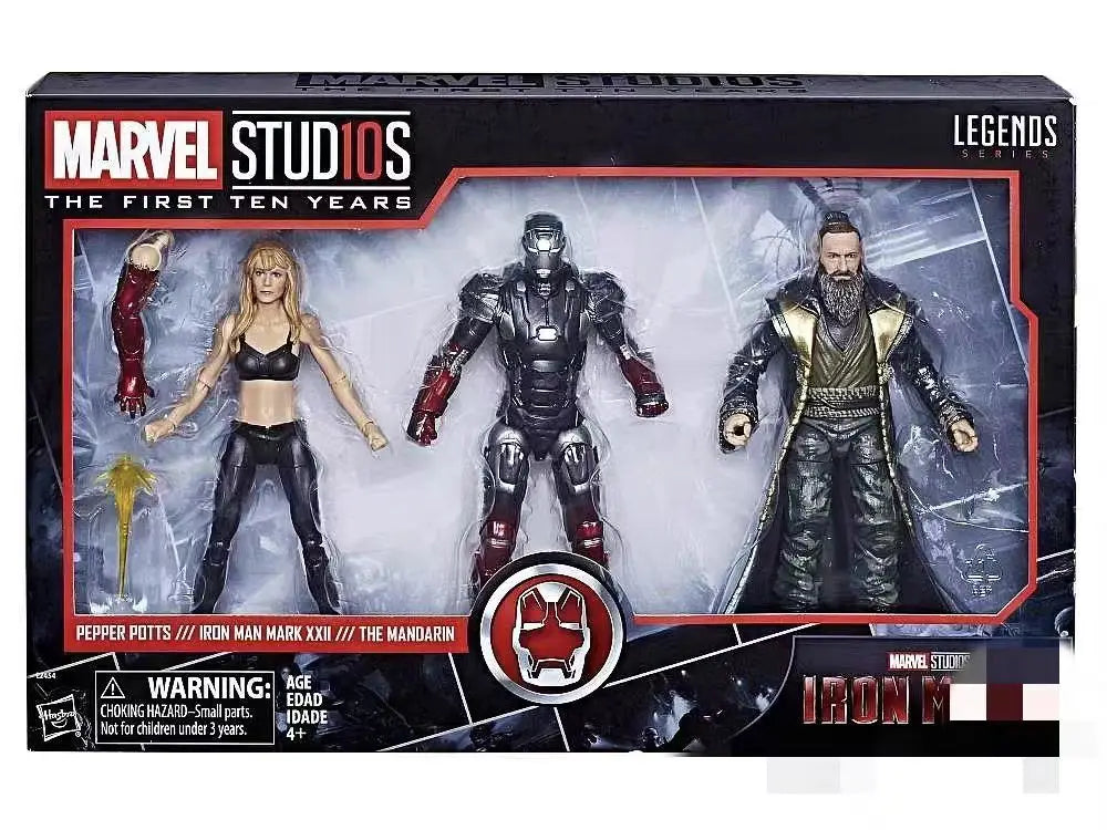 Original Hasbro Marvel Legends Series THE FIRST TEN YEARS PEPPER POTTS/IRON MAN MARK XXII/THE MANDARIN Anime Figure Toy Model