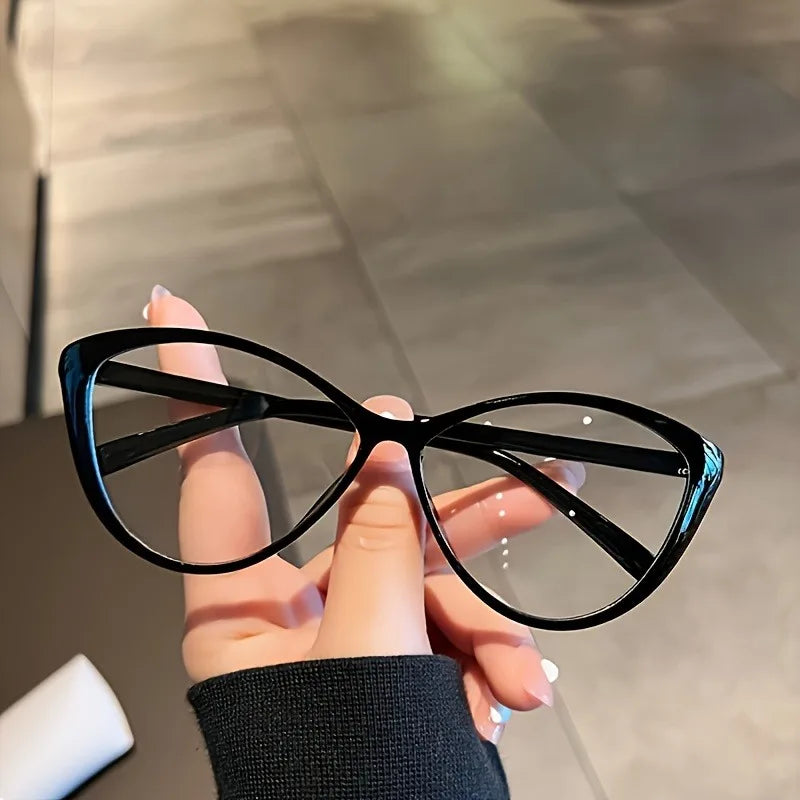 1 Pair Chic Cat Eye Glasses for Women Fashionable Full Frame PC Frame Durable Eyewear