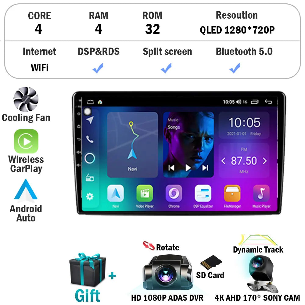Android 15 Radio For Toyota Urban Cruisers 2009 Navigation GPS QLED Touch Screen Stereo Car Multimedia Video Player Head Unit
