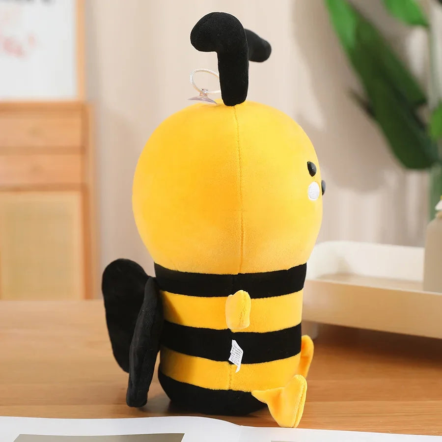 2 Sizes Lovely Cartoon Bee Plush Toys Chubby Stuffed Cute Bee Pendants Doll Kawaii Decor For Window/Door/Car Funny Gift