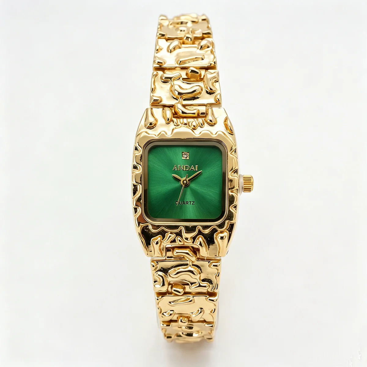 Vintage Square Watches for Women Golden Bracelet Quartz Wristwatch Luxury Designer Ladies Small Gold Watch Gifts Dropshipping
