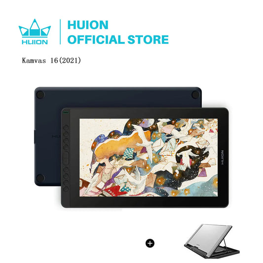 HUION Kamvas16, Drawing Monitor, Battery-Free Pen, 120% sRGB for Win/Mac/Android