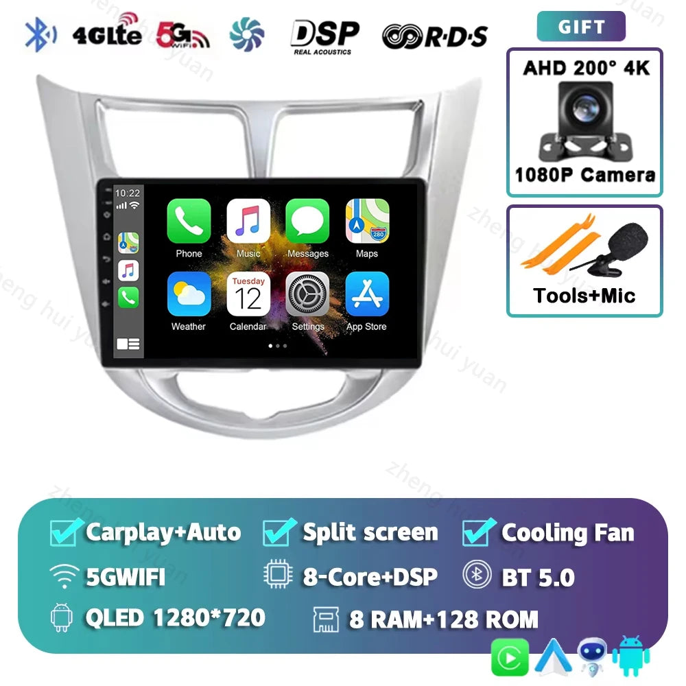 9 '' for Hyundai Solaris Accent i25 2010 - 2016 Car Multimedia Radio Video Player Android 16 GPS Navi HD Touch Screen BT WiFi