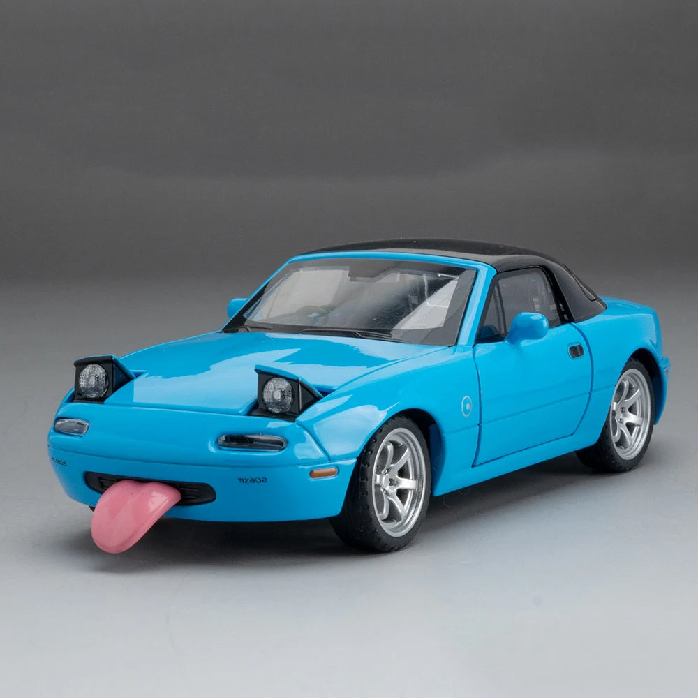 1:32 RX-7 FD3S MX-5 Miniature Model Toys Diecast Alloy Car Front Wheel Steering with Sound Light Pull Back Vehices Children Gift