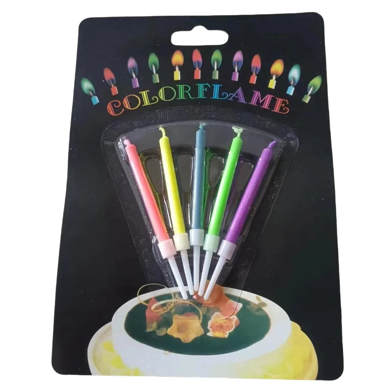5/6pcs Rainbow Flame Birthday Candles - Creative Cake Toppers for Parties & Desserts
