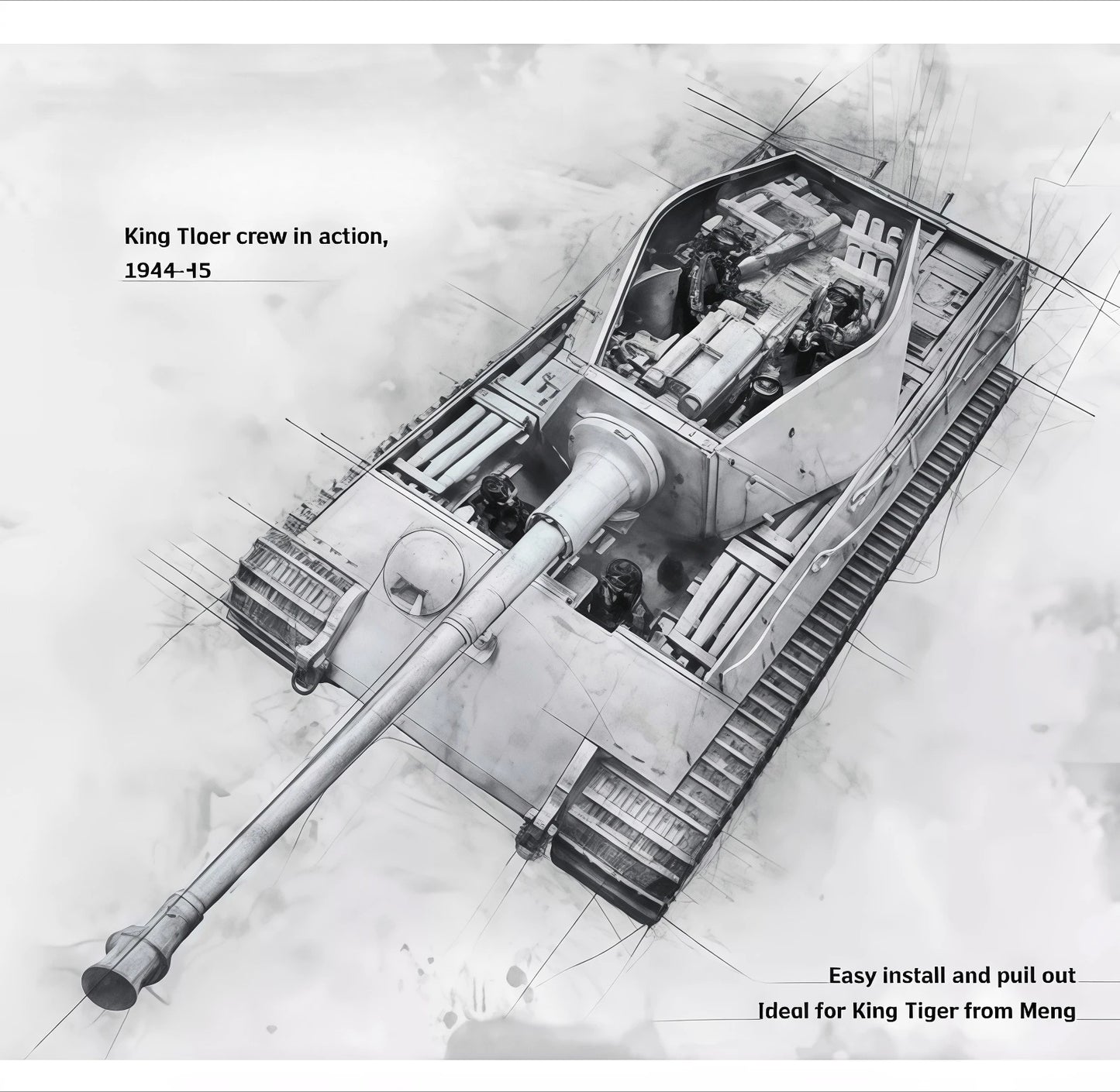 1: 35 Casting Resin Model Assembly Kit GK, Tiger Tank Member Group, Unpainted, Requires Assembly