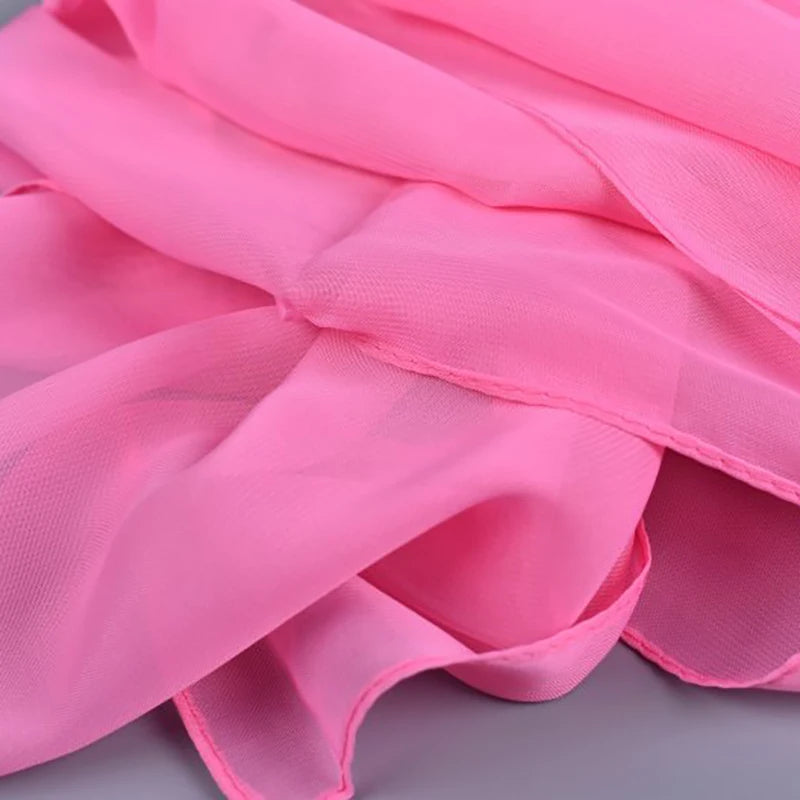 New Fashion Temperament Pure Monochrome Women's Long Chiffon Scarves Wholesale Yiwu Plain Pure Color Small Scarves
