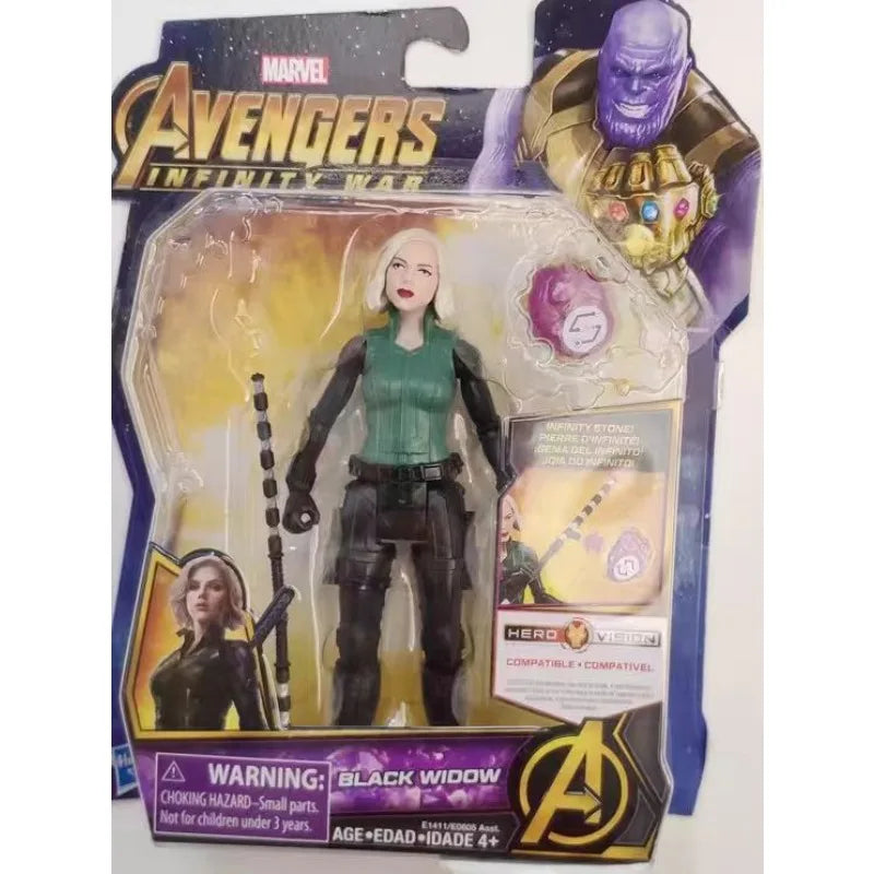 Original Hasbro MARVEL The Avengers SCARLET WITCH/Captain America/BLACK WIDOW/HULK/FALCON/ROCKET RACCOON&GROOT Anime Figure Toy