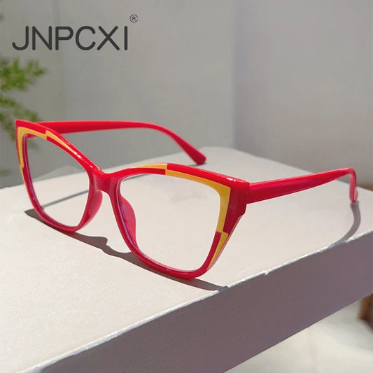 JNPCXI Square Women Glasses Frame Clear Anti-Blu-Ray Eyewear Fashion Red Men Optical Frame Wholesale Price