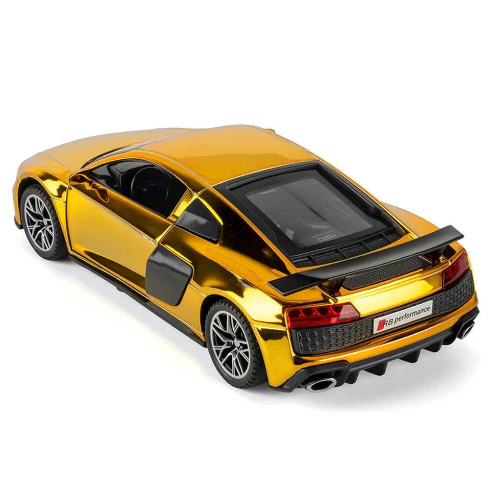 1:32 R8 V10 Plus Lambor URUS Alloy Diecast Model Toys Car Doors Opened Sound Light Pull Back Miniature Vehice Kids Birthday Gift