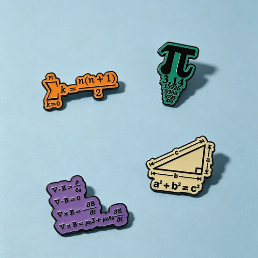 4pcs Science And Chemistry Enamel Pins Mathematical Conversion Formula Glass Beaker Decoration Brooches On Backpack Caps Gift Je