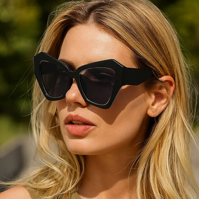 JNPCXI Ins Popular Fashion Cat Eye Women Sunglasses Polygon Shades UV400 Retro Candy Color Men Sun Glasses