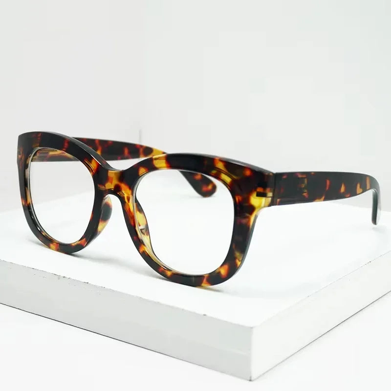 JNPCXI Fashion Square Spring Temples Women Glasses Frame Clear Anti-Blu-Ray Eyewear Retro Men Optical Frame Reading Glasses