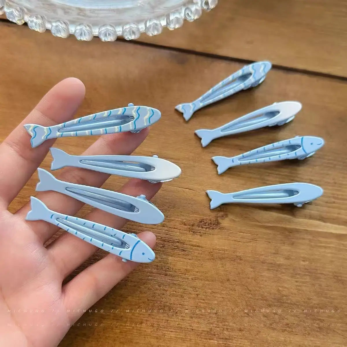 4pcs/set Cute Blue Yellow Small Fish Hair Clips For Women Side Clip Duckbill Clip Fashion Girl Hairpin Hair Accessories