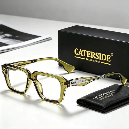 CATERSIDE New Retro Men's Glasses Frame Anti Blue Light Computer Reading Eyeglass Women's Outdoor Business Festival Gift Glasses