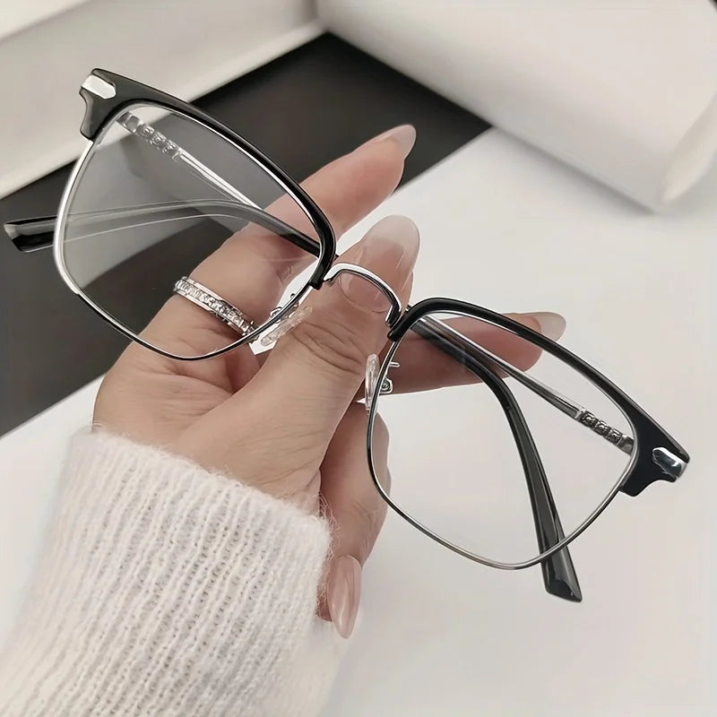 Fashion Ladies Anti-Radiation Anti-Blue Light Square Glasses With High Quality Metal Glasses Frame Women