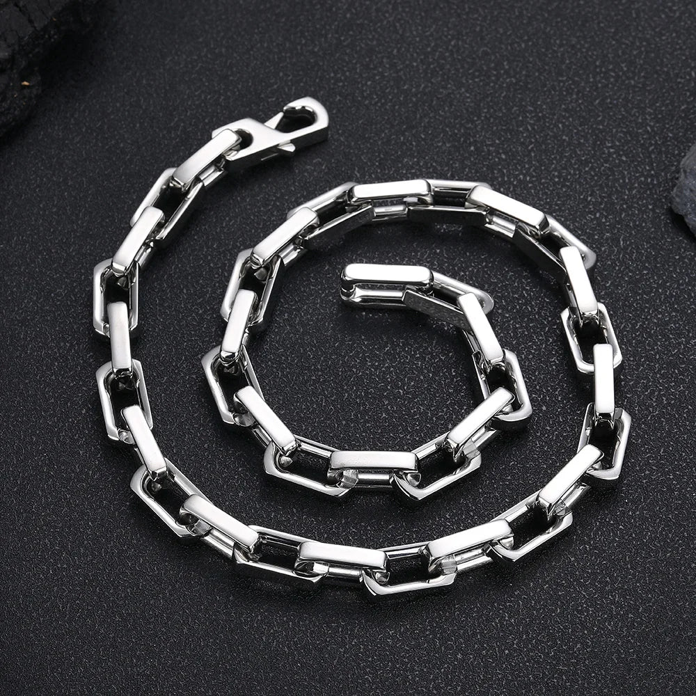 Stainless Steel Coarse Choker Chain, Men's Plated Gold Fashion Bracelet Jewelry