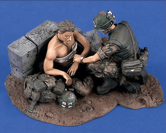 1/35 Casting Resin Model Assembly Kit, GK， Resin Marine Corps 2 Toys Unpainted (including Platform)