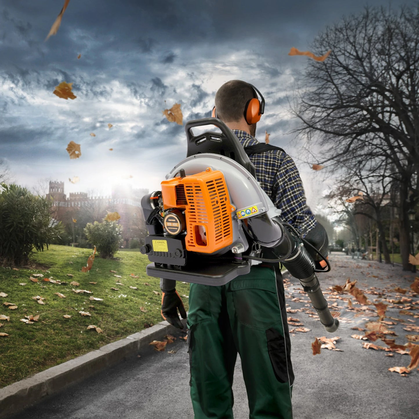 63CC Leaf Blower, 2.7kW Two-Stroke Engine, 6800rpm Speed, Efficient Yard Cleanup