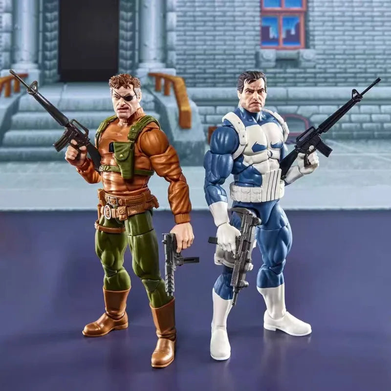 Original Hasbro Marvel Legends Series PUNISHER & NICK FURY Action Toys Figure Model Ornaments