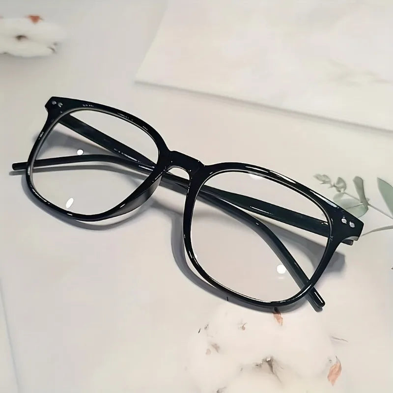 1/2pcs Minimalist Square Frame Glasses with Clear Lenses - Elegant Black Rim Design for Women and Men, Ideal for Computer Use