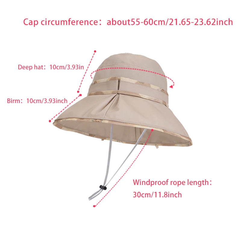 6144-New spring and summer outdoor sun protection hats for ladies, stylish and versatile wide-brimmed fisherman hats,suitablefor