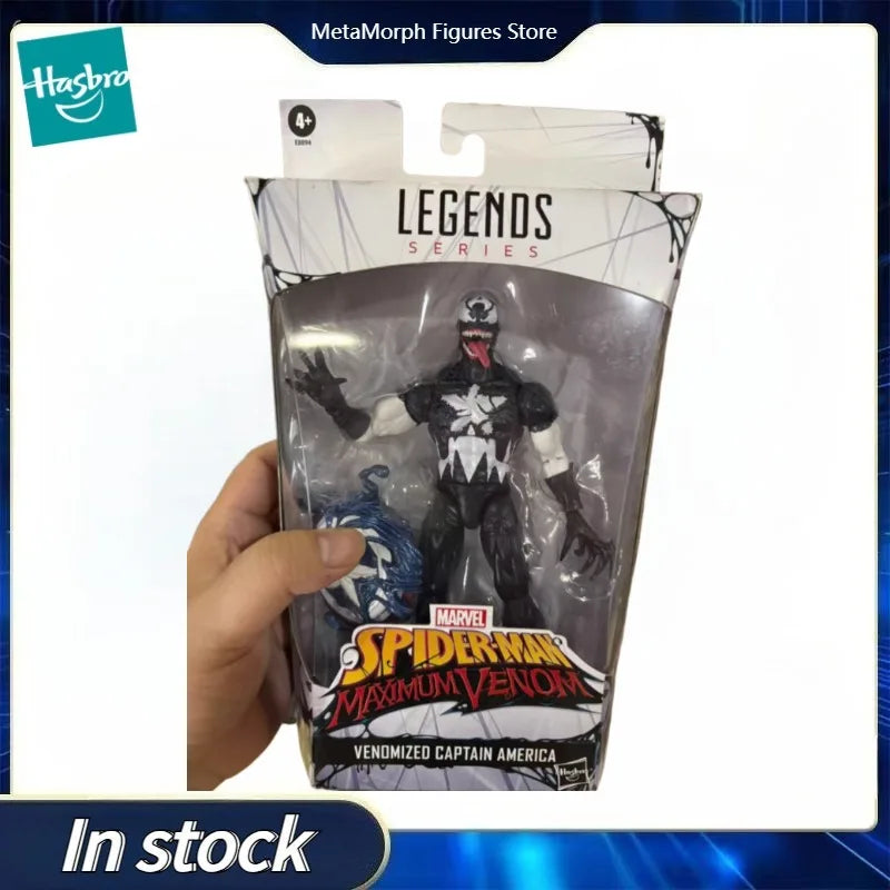 Original Hasbro Marvel Legends Series VENOMIZED CAPTAIN AMERICA Anime Figure Toy Model Collection