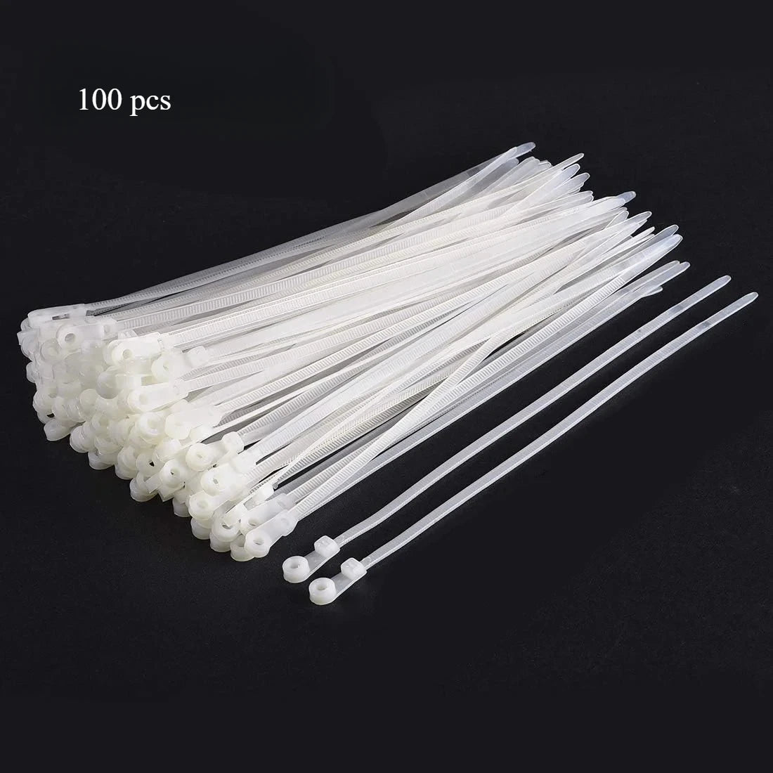 100/1000PCS Screw Hole Cable Ties Reusable Fixed Nylon Cable Ties Self-locking Cord Ties Straps Fastening Loop Office Organizer