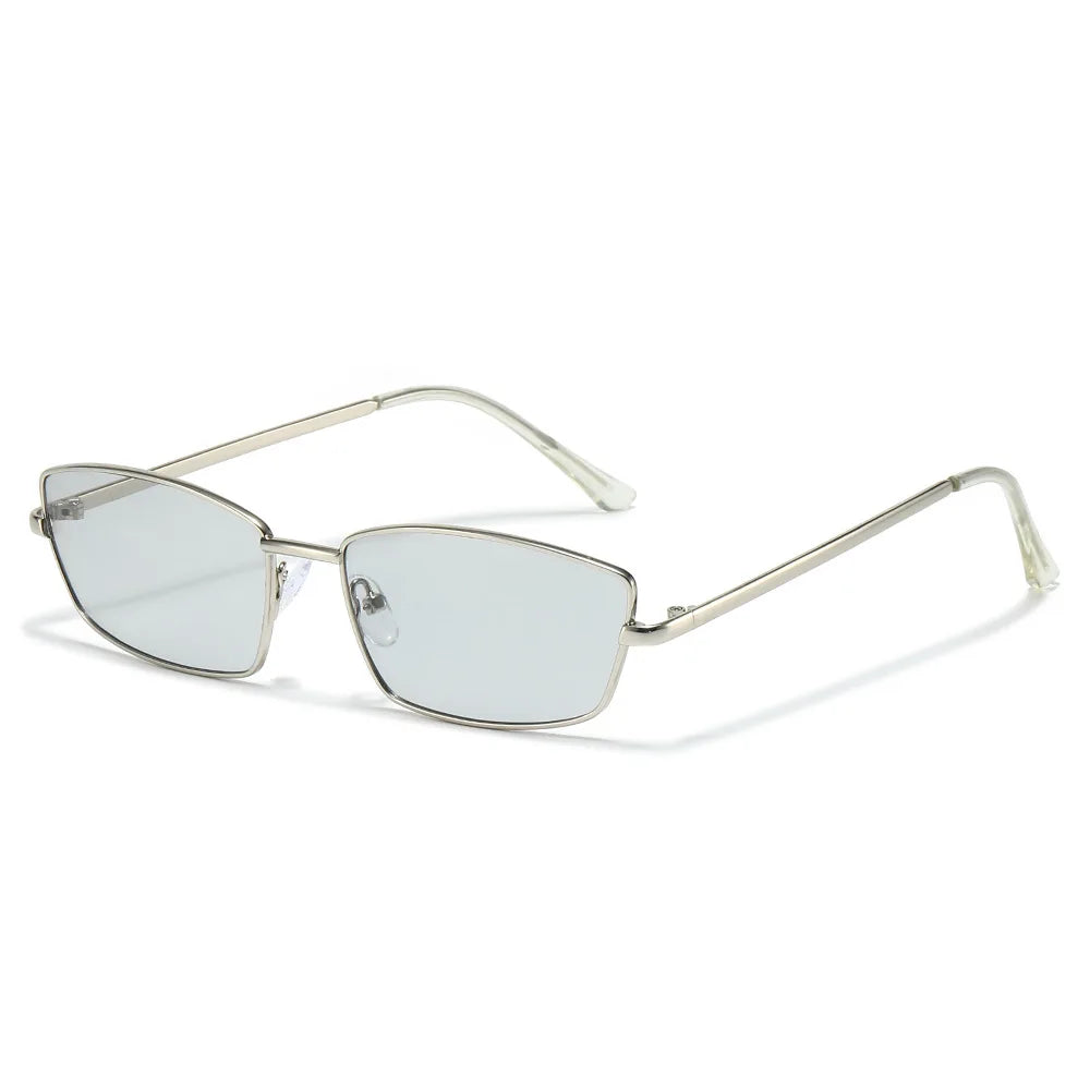 JNPCXI New Small Rectangle Retro Sunglasses Luxury Metal Designer Casual Shades Man Women's Fashion Sun Glasses