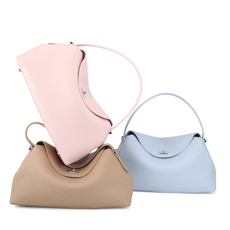 Genuine Leather Tote Bag for Women Large Capacity Cowhide Shoulder Bag Patchwork Commute Handbag Luxury Designer Crossbody Bag