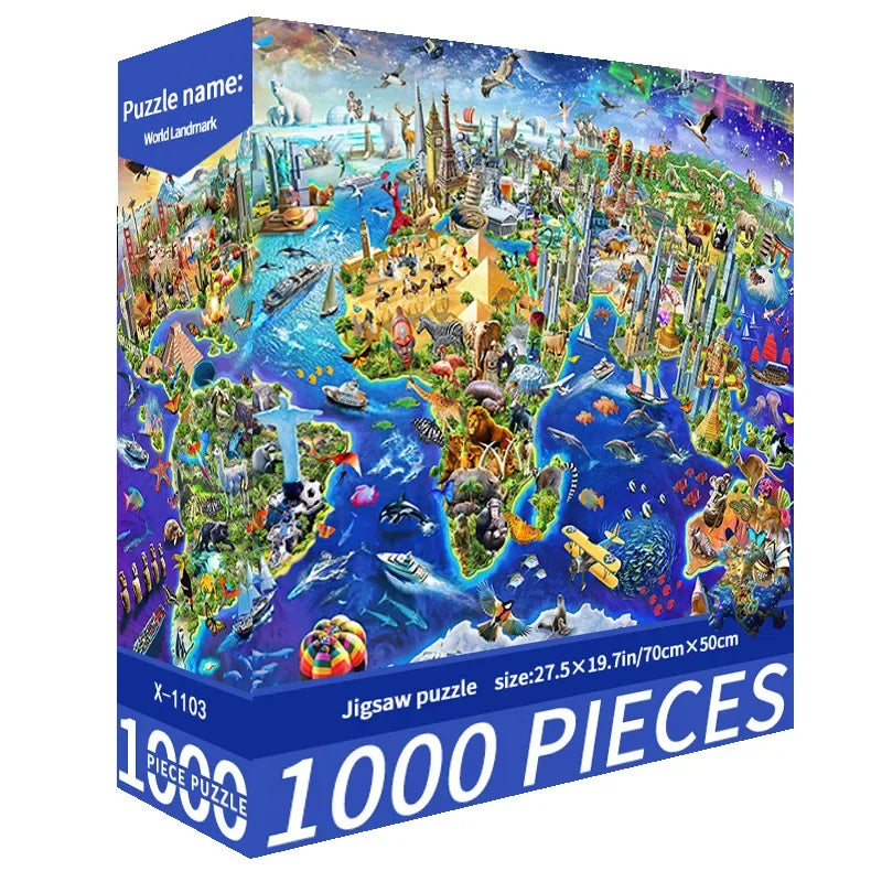 70*50CM 1000 Piece Puzzle for Adults Challenging Decompression Creative Home Decoration Gift All Special Occasions