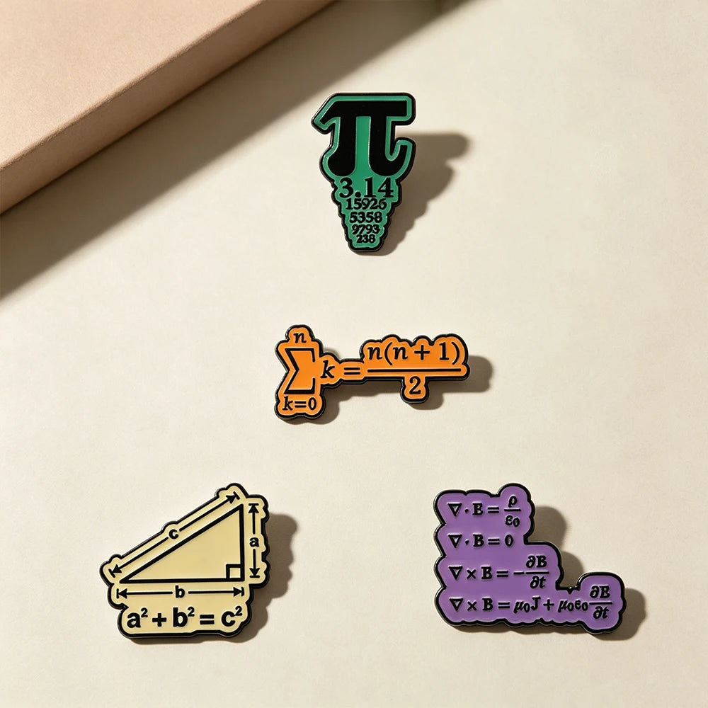 4pcs Science And Chemistry Enamel Pins Mathematical Conversion Formula Glass Beaker Decoration Brooches On Backpack Caps Gift Je