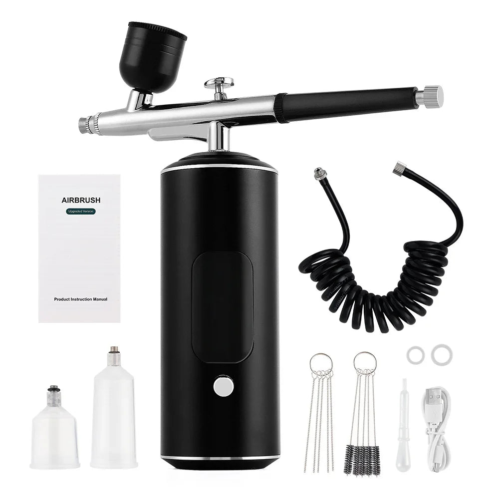 Portable Airbrush Kit Mini Air Compressor Paint Spray Gun For Nail Art Tattoo Craft Cake Pastry Painting Face Hydrating Sprayer