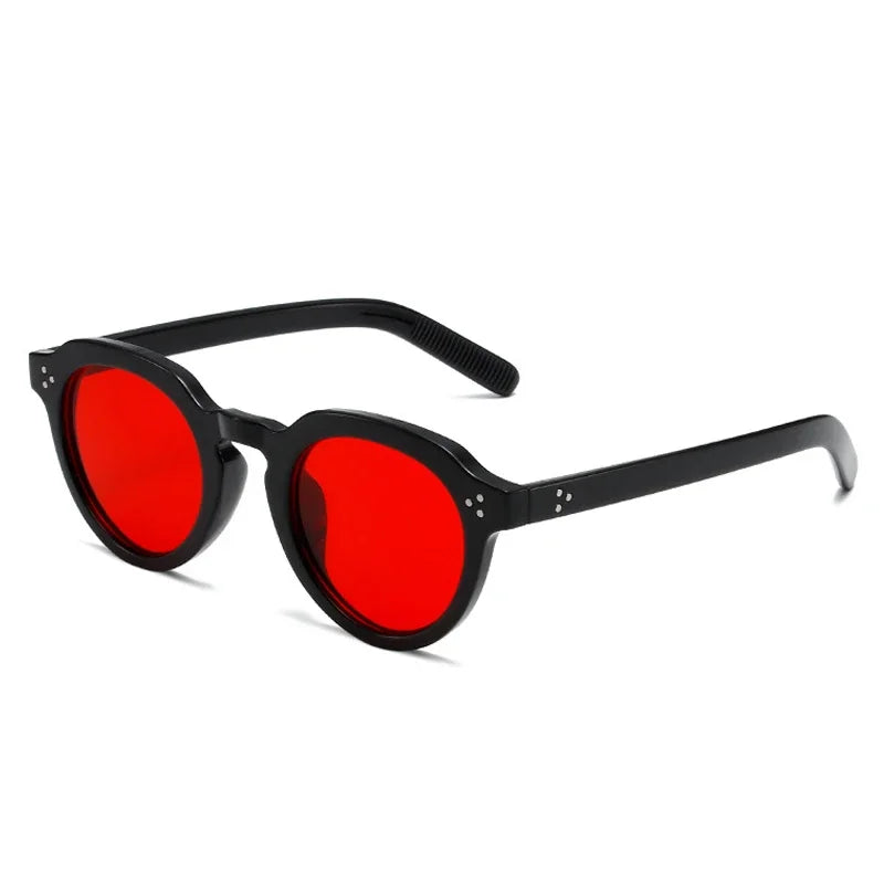 JNPCXI Oval Sunglasses Women Fashion Clear Black Orange Shades Retro Rivets Men Punk Trending Sun Glasses UV400