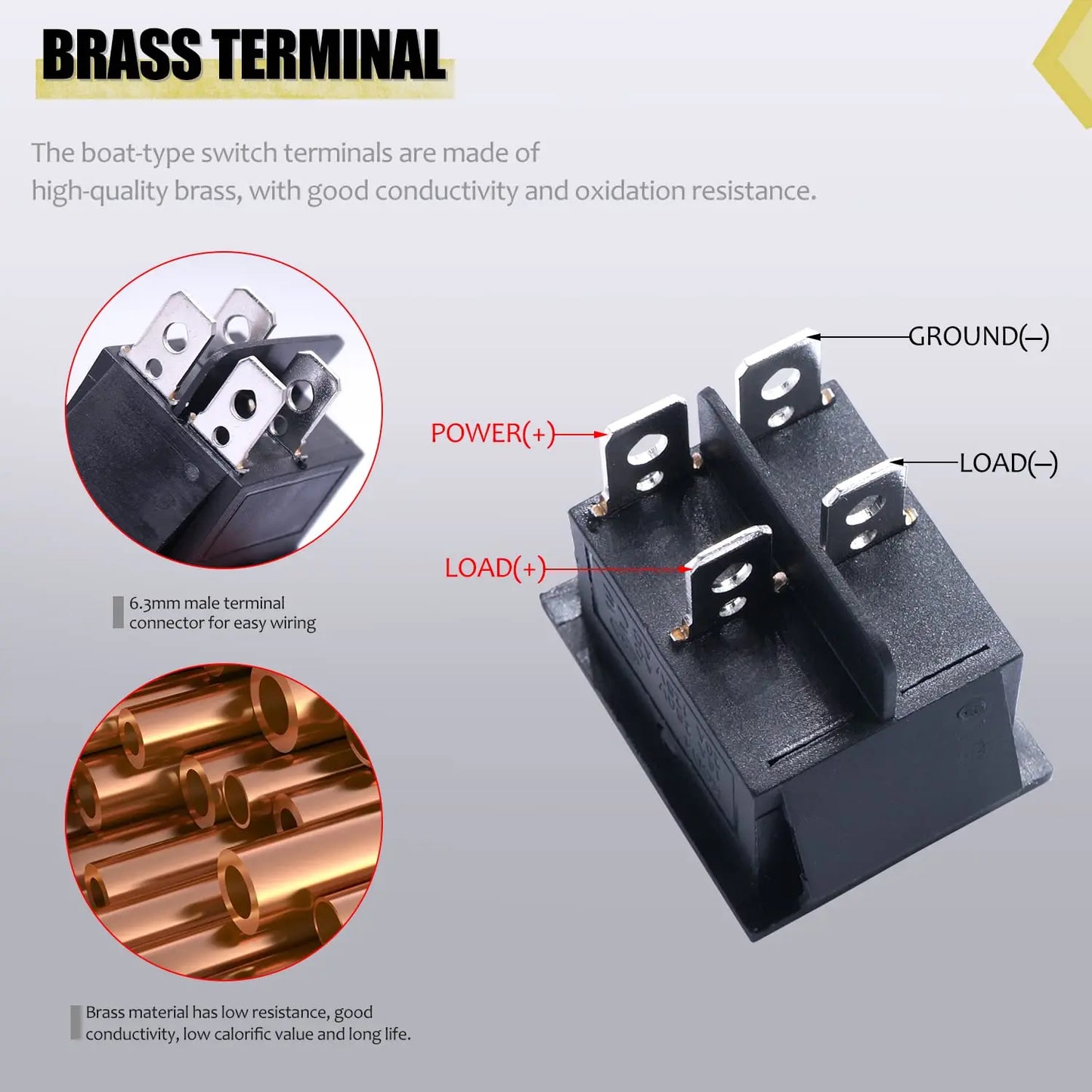 KCD4 Rocker Switch 4 Pin 2 Position DPST On Off Black Mini Boat Rocker Switch 20A 125VAC 16A 250VAC Snap-in Square Toggle Switch