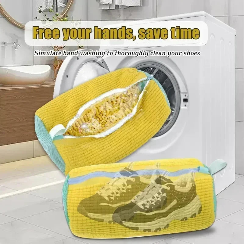 Washable Shoe & Drying Bag with Soft Fiber - Durable Polyester Laundry Protector