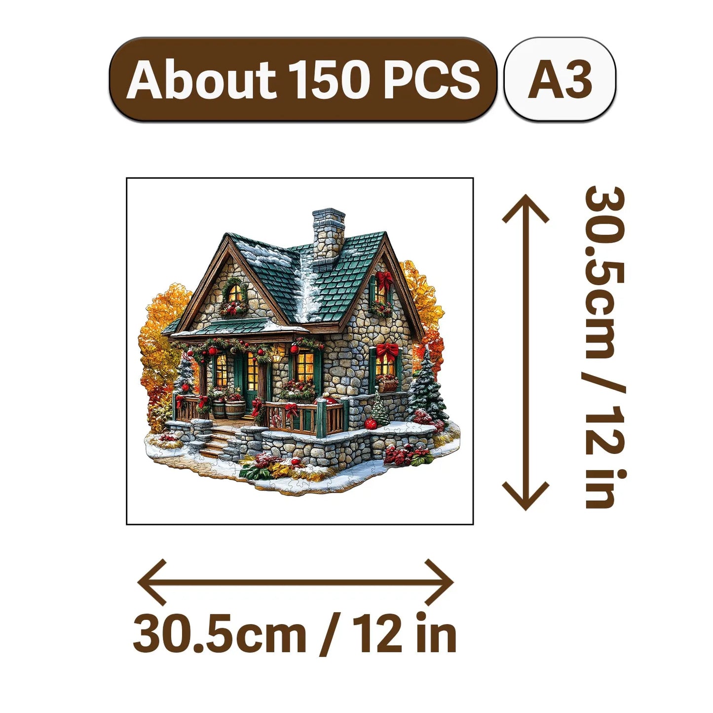 Rural Scenery Wooden Jigsaw Puzzle Wood Home Decor Painting Christmas and Halloween Gift Toy for Teen and Kid